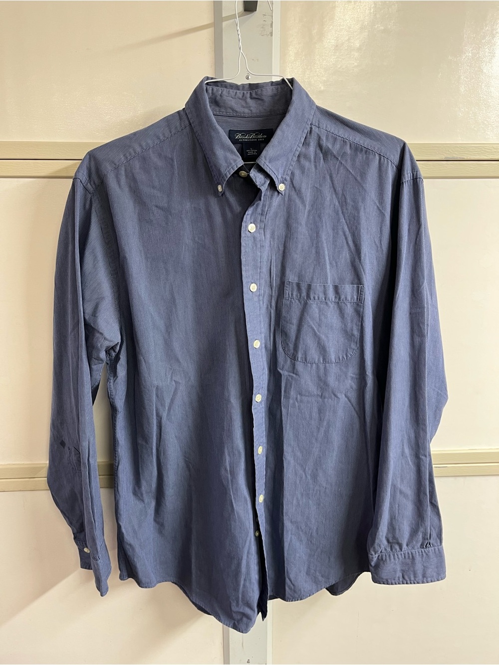 Brooks Brothers Navy Blue Button-Down Cotton Shirt